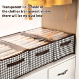 Non woven Fabric 7 Grid Wardrobe | Drawer Clothes Organizer with Handles and Transparent Dust Cover | Shirt, Long Sleeve, Short Sleeve, Bra Storage Organizer | 44cm × 30cm × 20cm