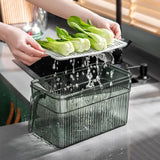 5-Litre Acrylic Transparent Refrigerator Storage Containers with Handle | 30cm × 15cm × 15cm.