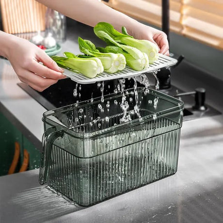5-Litre Acrylic Transparent Refrigerator Storage Containers with Handle | 30cm × 15cm × 15cm.- Furaha Finds Kenya