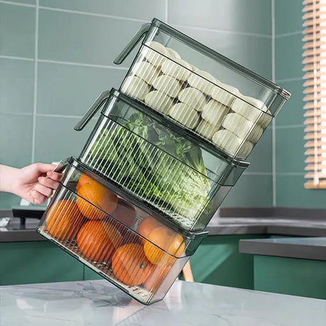 5-Litre Acrylic Transparent Refrigerator Storage Containers with Handle | 30cm × 15cm × 15cm.- Furaha Finds Kenya