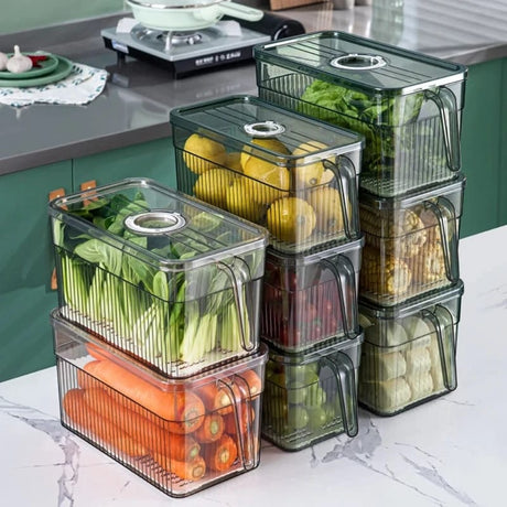5-Litre Acrylic Transparent Refrigerator Storage Containers with Handle | 30cm × 15cm × 15cm.- Furaha Finds Kenya