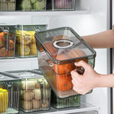 5-Litre Acrylic Transparent Refrigerator Storage Containers with Handle | 30cm × 15cm × 15cm.