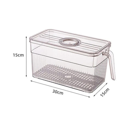 5-Litre Acrylic Transparent Refrigerator Storage Containers with Handle | 30cm × 15cm × 15cm.- Furaha Finds Kenya