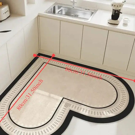 Love-Shaped Kitchen Floor Mat – 80x80cm Absorbent, Non-Slip, Wipable Carpet- Furaha Finds Kenya