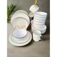 24-Piece Concise White Dinner Set with Black Rim – Elegant &amp; Minimalist Design- Furaha Finds Kenya