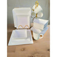 24-Piece White Plain Square Dinner Set – Minimalist &amp; Modern Tableware- Furaha Finds Kenya