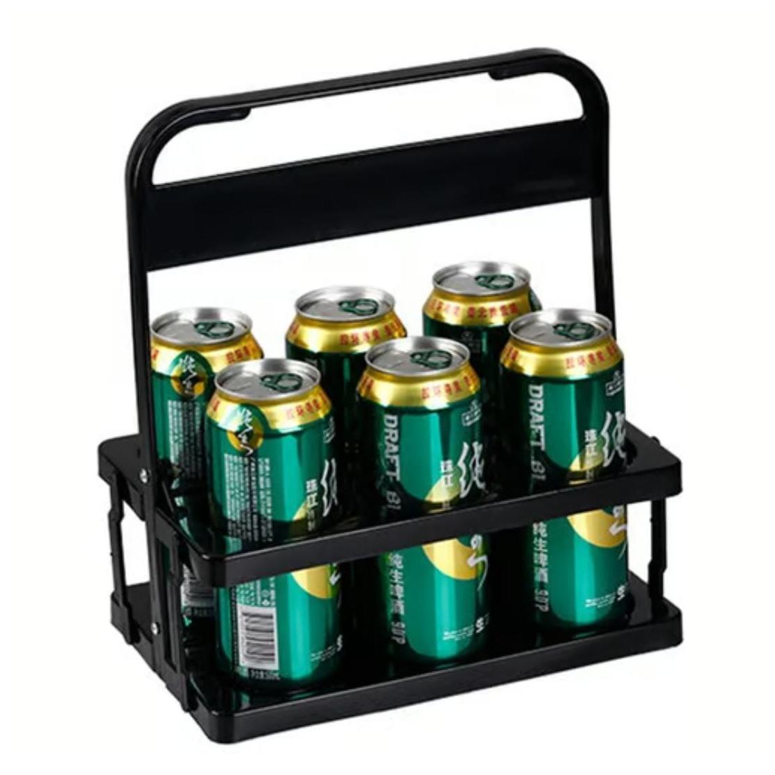 Portable Foldable 6 Bottle Organizer Carrier Rack 27.2cm x 18cm x 33cm Picnics, Outings, Home Organization.- Furaha Finds Kenya