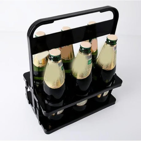 Portable Foldable 6 Bottle Organizer Carrier Rack 27.2cm x 18cm x 33cm Picnics, Outings, Home Organization.- Furaha Finds Kenya