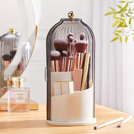 3 Tier Makeup Brush Organizer with Lid & Removable Divider Elegant & Functional Storage- Furaha Finds Kenya