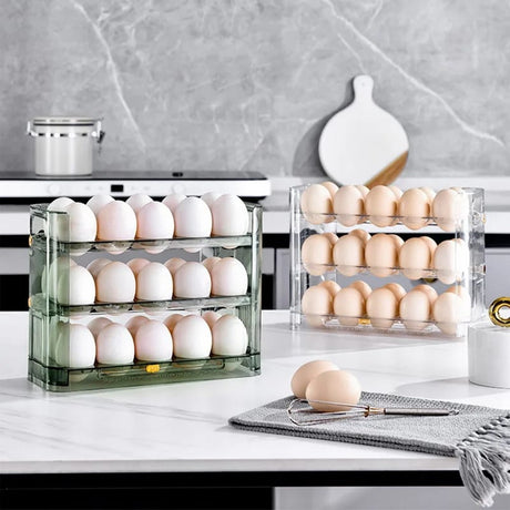 30 Grids Egg Storage Box | Large Capacity Transparent Egg Case Holder with Handle- Furaha Finds Kenya