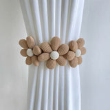Handwoven Fabric Flower Drapes Tiebacks – Flexible and Decorative Drape Fasteners, Multifunctional
