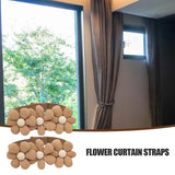 Handwoven Fabric Flower Drapes Tiebacks – Flexible and Decorative Drape Fasteners, Multifunctional