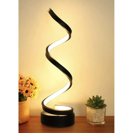Golden Vertical Spiral LED Table Lamp