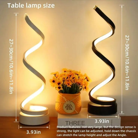 Golden Vertical Spiral LED Table Lamp