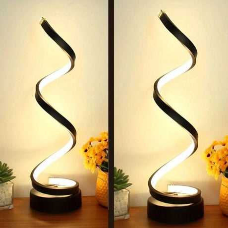 Golden Vertical Spiral LED Table Lamp