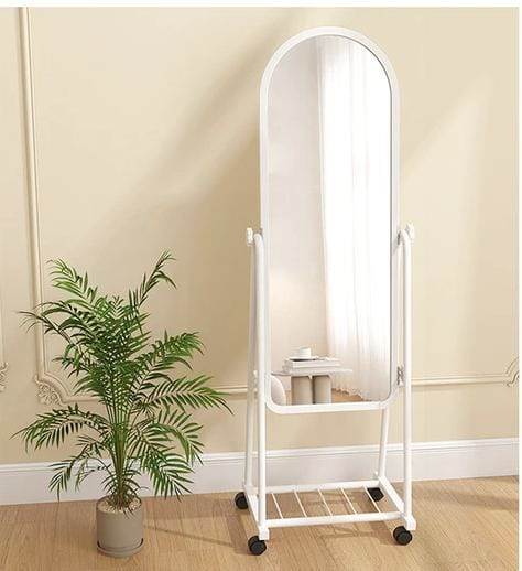 Multifunctional Portable Full Length Standing Dressing Mirror with Wheels | Black, White, Pink | Height: 160cm