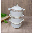 High Quality 3 Piece White Ceramic Serving Set | Includes 3L, 3L, and 4L Bowls | Perfect For Family Meals & Dinner Parties- Furaha Finds Kenya