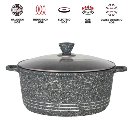 SQ Professional Laria 4 Piece Die Cast Stock Pot Set | Cream and Grey | Sizes: 20cm, 24cm, 28cm, 32cm- Furaha Finds Kenya