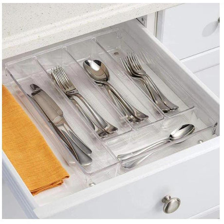 Transparent Clear Acrylic Cutlery Organizer | Extra Thick | Non Slip Feet | Ideal For Organizing Cutlery, Utensils- Furaha Finds Kenya