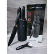Edernberg Marble Knife Set Black & White Stainless Steel With Marble Pattern Finish- Furaha Finds Kenya