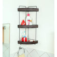 Multifunctional Stainless Steel 3 Layer Corner Shelf Brown