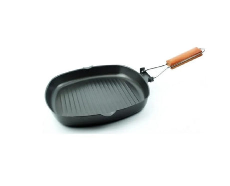 Non Stick Square Steak Pan with Wooden Handle | 24*28cm Grilling & Cooking Pan- Furaha Finds Kenya