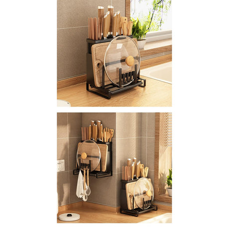 Wall Mounted Knife Rack | Kitchen Chopstick, Chopping Board & Pot Lid Storage Organizer- Furaha Finds Kenya