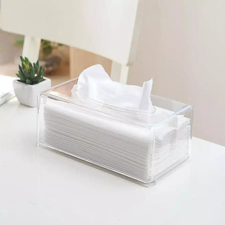 Transparent Acrylic Napkin Dispenser | Table Decoration Tissue Box | Office Paper Holder Storage Case- Furaha Finds Kenya