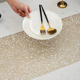 Hollow PVC Table Flag Heat Insulation Placemat Bronzing Table Runner Nonslip Nordic Runner (150cm)- Furaha Finds Kenya