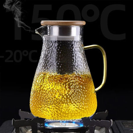 Snowflake Transparent Teapot Coffee Juice Lemonade Jug | 9pcs Set | Borosilicate Glass | 1800ml- Furaha Finds Kenya