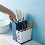 Furaha Finds Kitchen Cutlery Organizer &Tableware drainer PP+TPR material,available in blue and white,space saving cutlery storage with drainage design.
