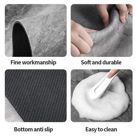 Furaha Finds Marble-Like Antislip Absorbent Bathroom Mat made of rubber. Instantly absorbs water and dries quickly