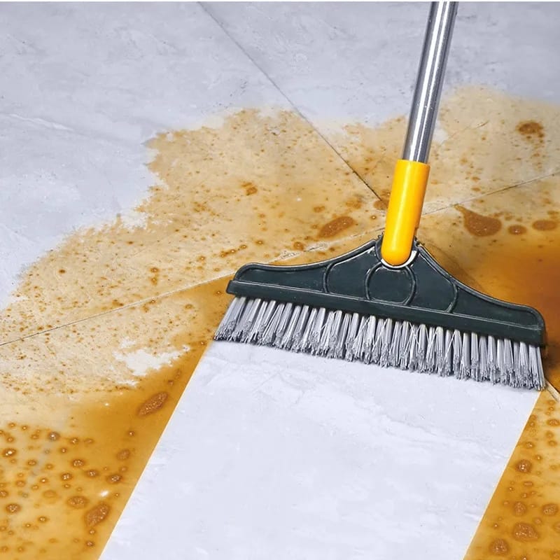 Furaha Finds 2 in 1 V-Shape Magic Broom and Squeegee. Lightweight plastic cleaning tool for wet and dry cleaning. Perfect for kitchens, bathrooms, and pool decks.