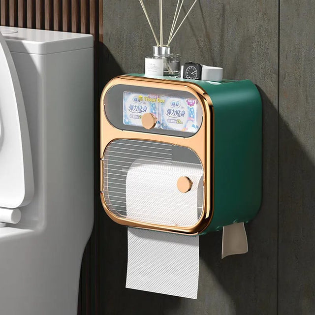 Furaha Finds Plastic Multifunction 2-Layer Wall Mounted Toilet Paper Box 