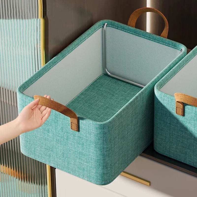 Furaha Finds Foldable Steel Frame Fabric Storage Box Organizer 