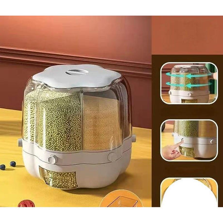 Medium 360⁰ Rotating Cereal Dispenser | 6.5 kg Capacity | Moisture Proof Storage- Furaha Finds Kenya