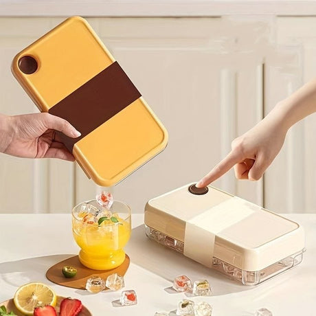 Household Silicone Ice Cube Maker with Press & Pour Mechanism