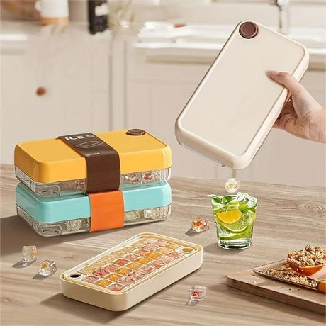 Household Silicone Ice Cube Maker with Press & Pour Mechanism