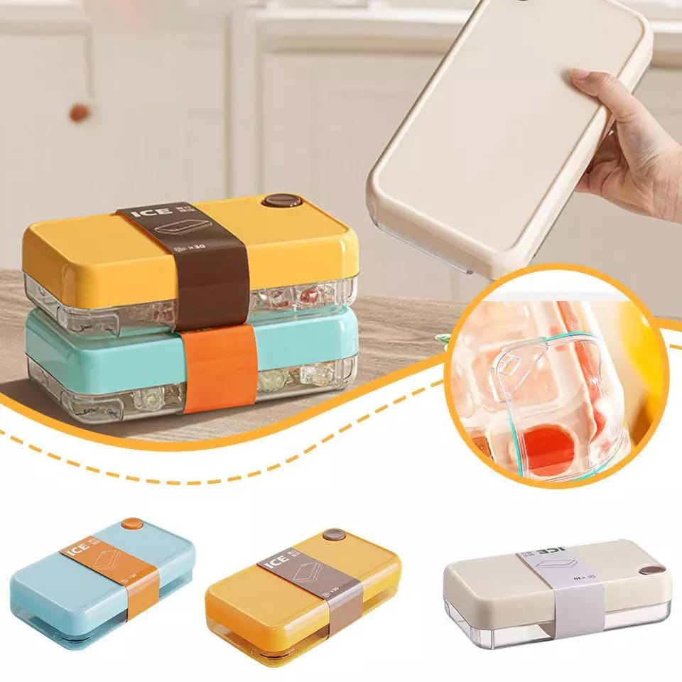 Household Silicone Ice Cube Maker with Press & Pour Mechanism