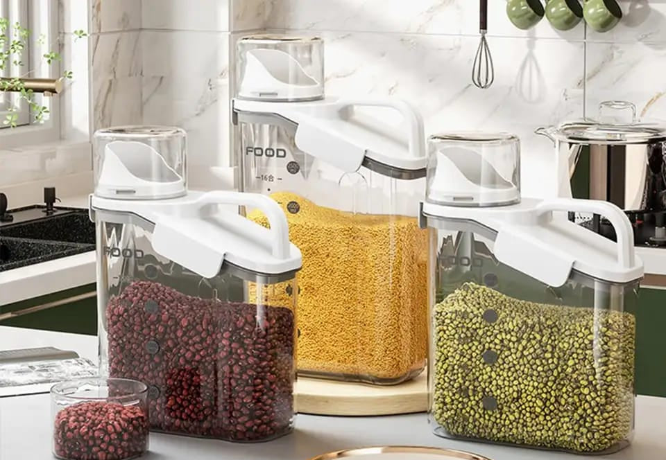 Furaha Finds Transparent Cereal Storage Box 
