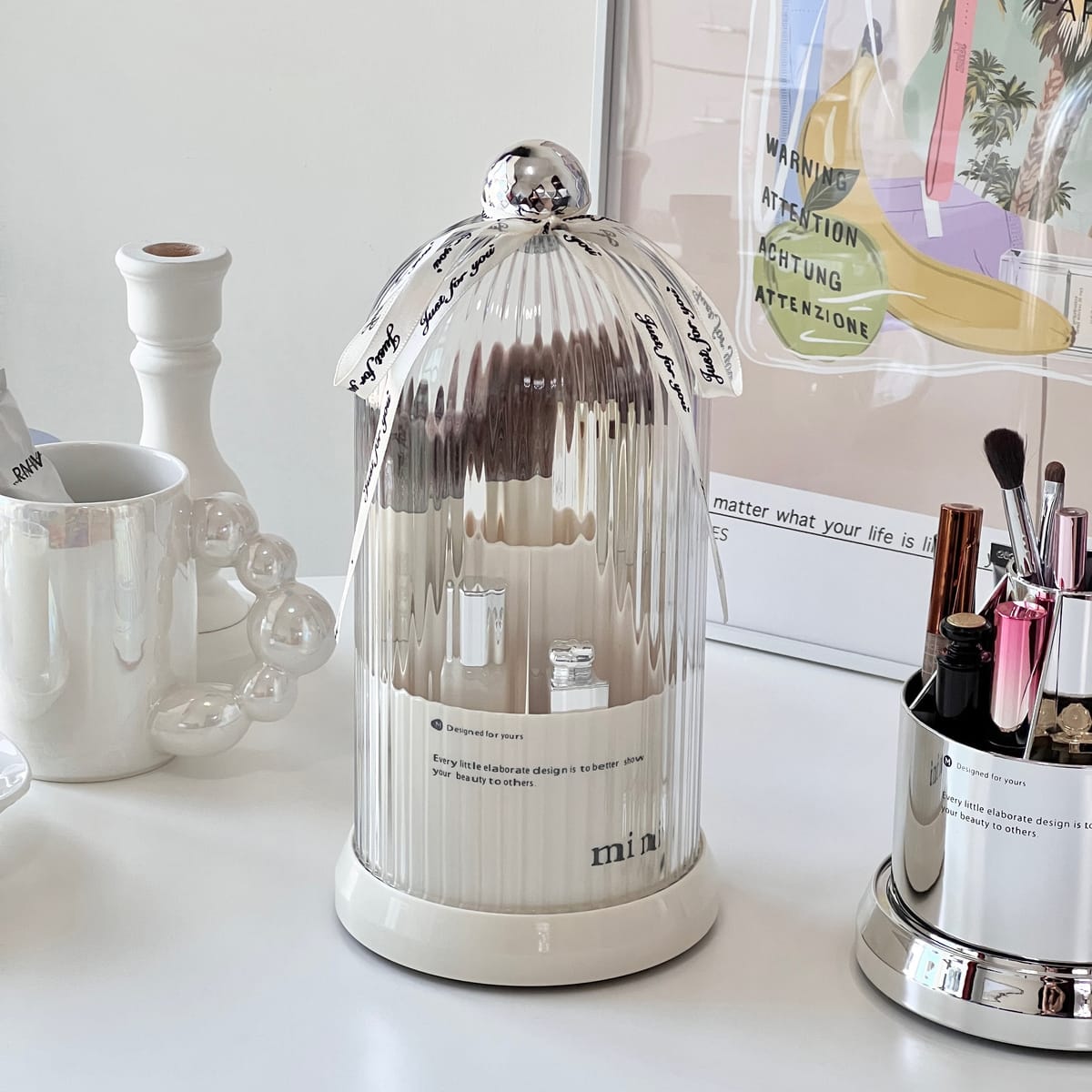 Furaha Finds 360° Rotating Desktop Makeup Brushes Holder