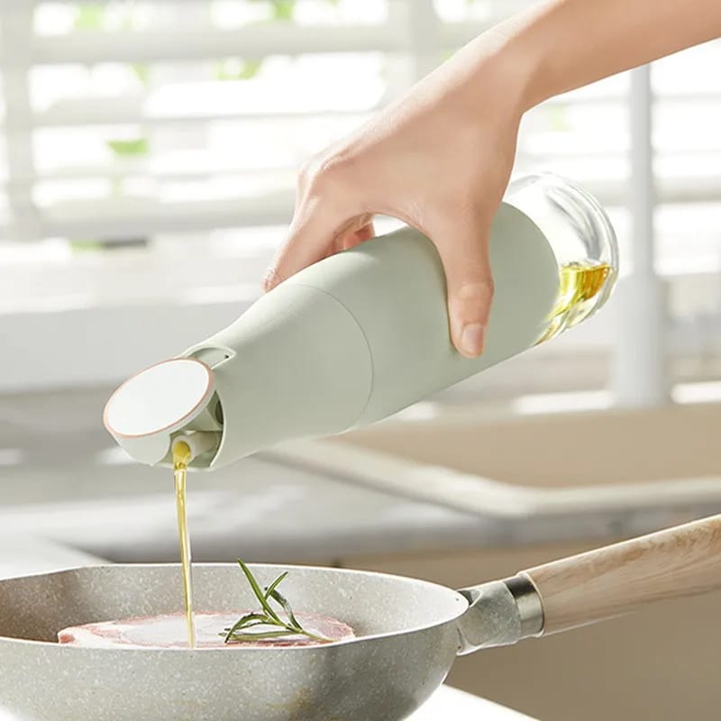 Furaha Finds Glass Oil Bottle with Automatic Opening and Closing 