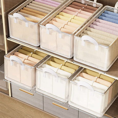 Clear Grid Steel Frame Storage Box Clothes Organizer for Pants Underwear & Socks Wardrobe Drawer Storage (M, L, XL Sizes)- Furaha Finds Kenya