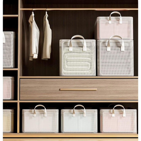 Clear Grid Steel Frame Storage Box Clothes Organizer for Pants Underwear & Socks Wardrobe Drawer Storage (M, L, XL Sizes)- Furaha Finds Kenya