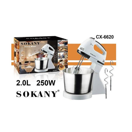 Sokany Cordless Dough Kneading Machine | 2L Mini Stand Mixer | Multifunctional Food Mixer with Bowl | Food Processor & Hand Mixer | 250W Power