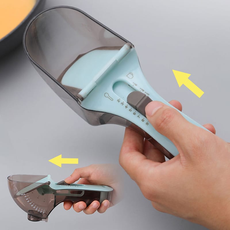 Large Adjustable Graduated Measuring Cup Kitchen Tool | Plastic Spoon Measuring Cup for Baking, Cooking, Coffee, Sugar, and Salt- Furaha Finds Kenya