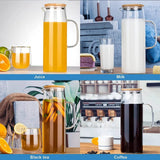 Heat Resistant Glass Jug with Airtight Bamboo Lid | 1.2L Clear Glass Beverage Pitcher- Furaha Finds Kenya