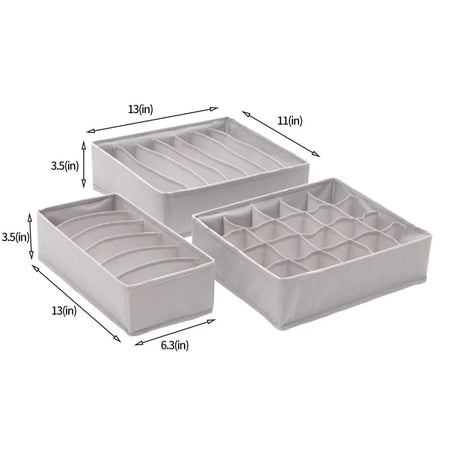 3pcs/Set Underwear Bra Organizer Storage Box | Drawer Closet Organizers Divider Boxes- Furaha Finds Kenya