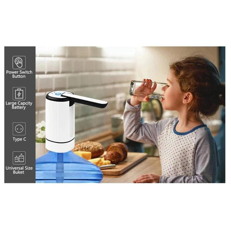 Portable Water Dispenser | Water Cooler Dispenser Pump for Camping, Family, and Office | Black & White- Furaha Finds Kenya