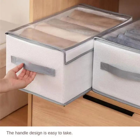 8 Grid Jeans Organizer with Lid | Foldable Clothes Storage Box | 42 x 26 x 20 cm- Furaha Finds Kenya